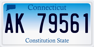 CT license plate AK79561