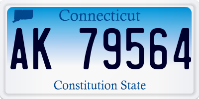 CT license plate AK79564