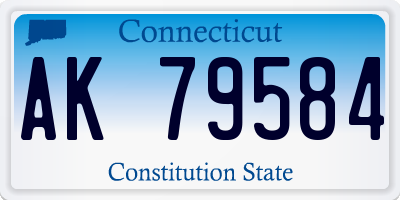 CT license plate AK79584