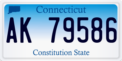 CT license plate AK79586
