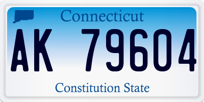 CT license plate AK79604