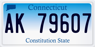 CT license plate AK79607