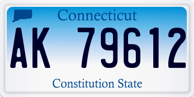 CT license plate AK79612
