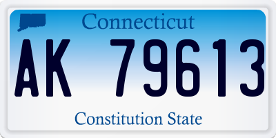 CT license plate AK79613