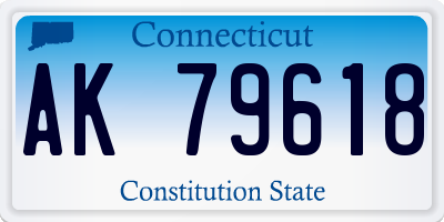 CT license plate AK79618