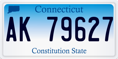 CT license plate AK79627