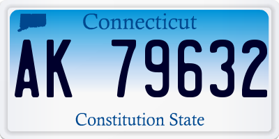 CT license plate AK79632