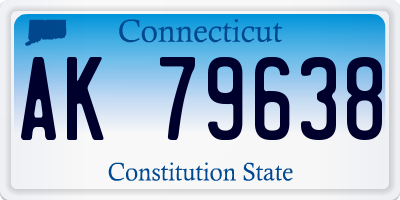 CT license plate AK79638