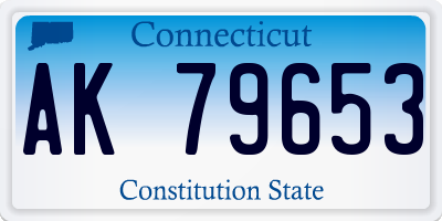 CT license plate AK79653