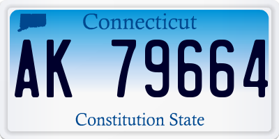 CT license plate AK79664