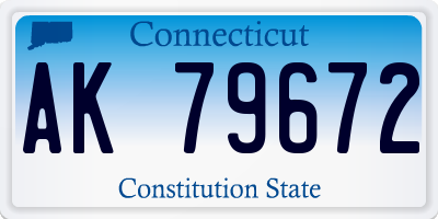 CT license plate AK79672