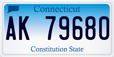 CT license plate AK79680