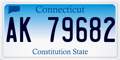 CT license plate AK79682