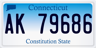CT license plate AK79686