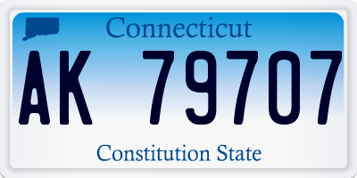 CT license plate AK79707
