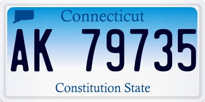 CT license plate AK79735