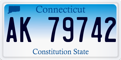 CT license plate AK79742