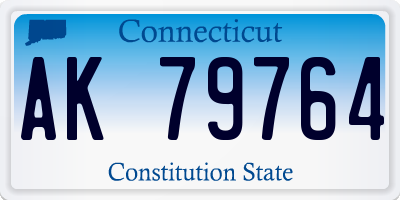 CT license plate AK79764