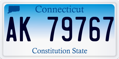 CT license plate AK79767