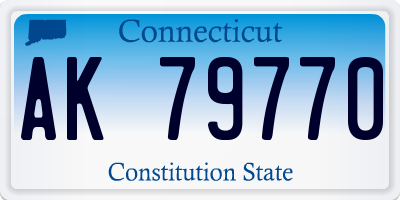 CT license plate AK79770