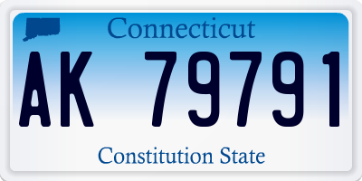 CT license plate AK79791