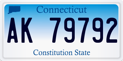 CT license plate AK79792