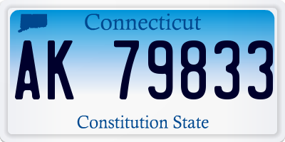 CT license plate AK79833