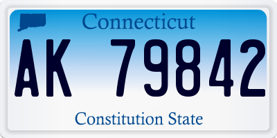 CT license plate AK79842