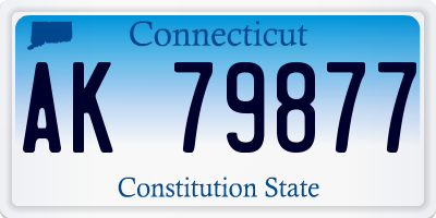 CT license plate AK79877