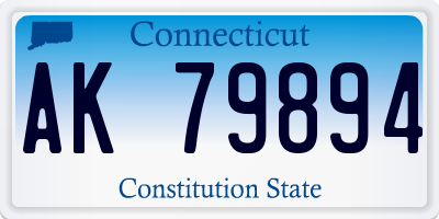 CT license plate AK79894