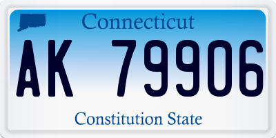 CT license plate AK79906