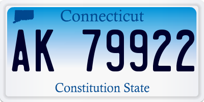CT license plate AK79922