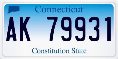 CT license plate AK79931