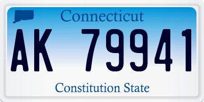CT license plate AK79941