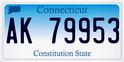 CT license plate AK79953