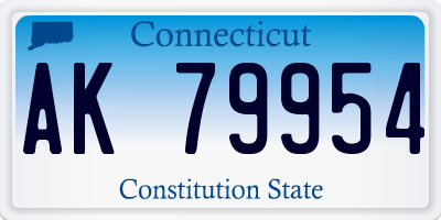 CT license plate AK79954
