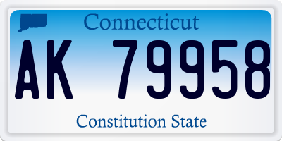 CT license plate AK79958