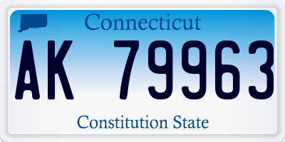 CT license plate AK79963