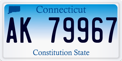 CT license plate AK79967
