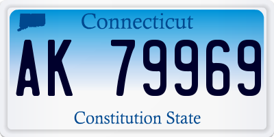 CT license plate AK79969