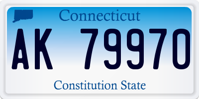 CT license plate AK79970