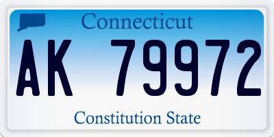 CT license plate AK79972