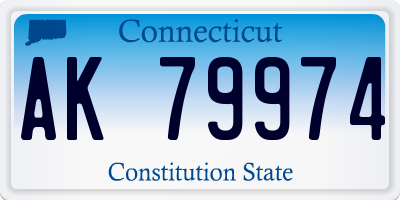 CT license plate AK79974
