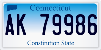 CT license plate AK79986