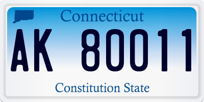 CT license plate AK80011