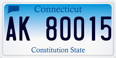 CT license plate AK80015
