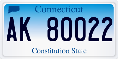 CT license plate AK80022