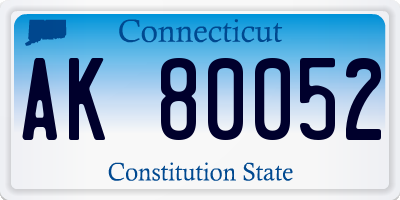 CT license plate AK80052