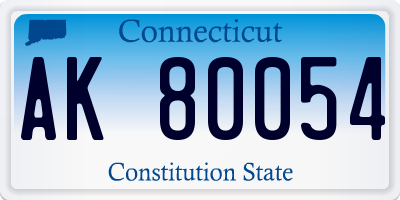 CT license plate AK80054