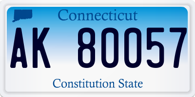 CT license plate AK80057